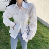 Fashion Top Blue Shirt Women's Design Sense Niche Winter Look New Shirt