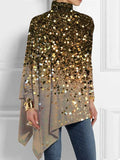 Fashion Top Bold Gold Shirt Loose T-shirt Bottoming Shirt For Women Party Wear