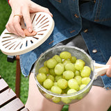 Kitchen Fruit Drain Basket With Lid Vegetable Washing Bowl Foldable Handle Cleaning Colander Plastic Refrigerator Crisper Kitchen Box Kitchen Gadgets