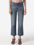 Flared Women Blue Jeans Grey