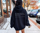 Fashion Pullover Every Thing Will Be Okay Creative Letter Hoody Female Casual Pocket Hoodie Fashion Loose Clothes Warm Comfortable Pullover