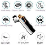 Kitchen Touch Lighter Waterproof Rechargeable Electric Lighter Battery Indication Touch Screen Sensor Lighter