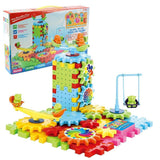 Kids Battery Operated 81pcs Rotating Building Blocks with Gears for STEM Learning Toys/Gifts