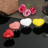 Home Shower Accessories Toilet Press Button Heart Shape (Pack of 4)