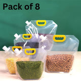 Kitchen Carry & Reusable Grain Moisture Proof Sealed Bag Grain Storage Tank 1 L (Pack of 8) Space Saver Travel Friendly