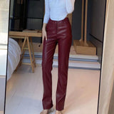 Fashion Wear Fancy Women's High Elastic PU Leather Pants Leggings