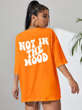 Fashion T-Shirt Women's Trendy Letters Not In The Mood Printed T-shirts Comfy Perfect Wear