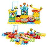 Kids Battery Operated 81pcs Rotating Building Blocks with Gears for STEM Learning Toys/Gifts