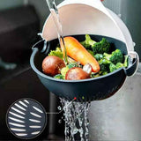 Kitchen Vegetable Cutter- 7 in 1 Multifunction Magic Rotate Vegetable Cutter with Drain Basket Large Capacity