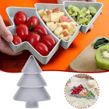 Kitchen Tray Christmas Tree Shaped Fruit Platter Creative Plates Storage Box Dried Fruit Snack Plates Divided Candy Dessert Plate Container