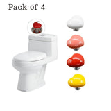 Home Shower Accessories Toilet Press Button Heart Shape (Pack of 4)