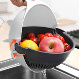 Kitchen Vegetable Cutter- 7 in 1 Multifunction Magic Rotate Vegetable Cutter with Drain Basket Large Capacity