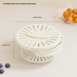 Kitchen Fruit Drain Basket With Lid Vegetable Washing Bowl Foldable Handle Cleaning Colander Plastic Refrigerator Crisper Kitchen Box Kitchen Gadgets