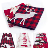 Home Decor Christmas Elk Snowman Table Runner Merry Christmas Decorations