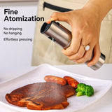 Kitchen Oil Spray Can Household Kitchen Supplies Artifact Stainless Steel Oil Injection Bottle Spice Bottle Spray Press Type Barbecue Oil Bottle Kitchen Gadgets