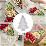 Kitchen Tray Christmas Tree Shaped Fruit Platter Creative Plates Storage Box Dried Fruit Snack Plates Divided Candy Dessert Plate Container