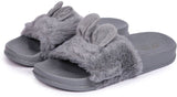 Grey Fur Bunny Sliders Slides Grey