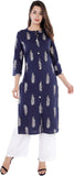 Women Printed A-line Kurta BLUE