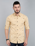 Men Printed Casual Dark Blue, Light Blue, White Shirt Yellow