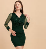 Sheetal Associates Women Bodycon Black Dress GREEN