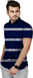 Men Striped Casual Blue Shirt Blue